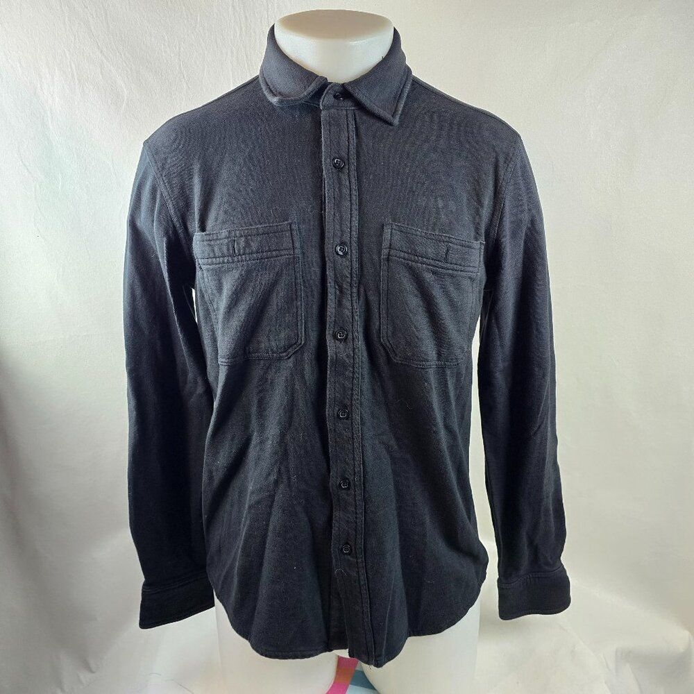 Joes Jeans Shirt Mens Small Black Button Up Heavy Shacket Casual Stretch Pockets